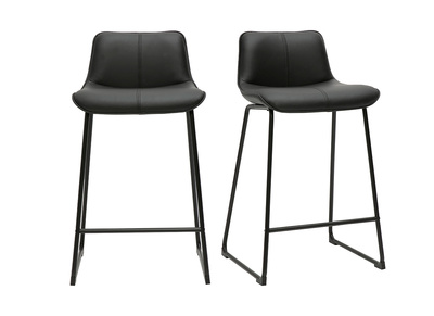 Sgabelli da bar neri e metallo H65 cm (confezione da 2) BOOST