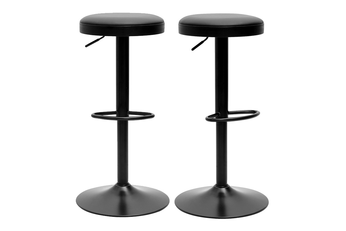 Sgabelli da bar neri regolabili (set di 2) BYRON