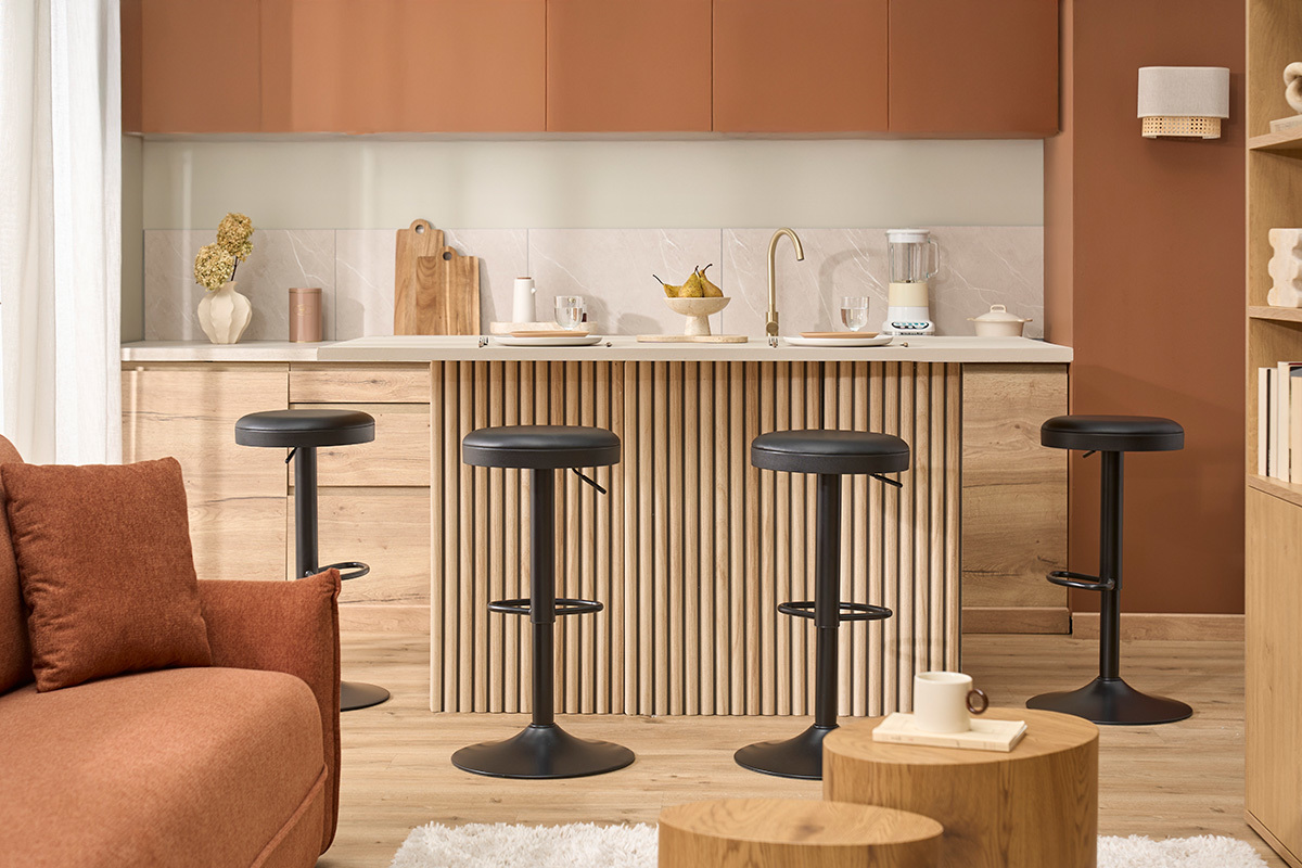 Sgabelli da bar neri regolabili (set di 2) BYRON