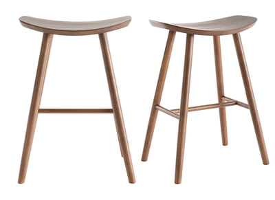 Sgabelli da bar noce H65 cm (set di 2) DEMORY