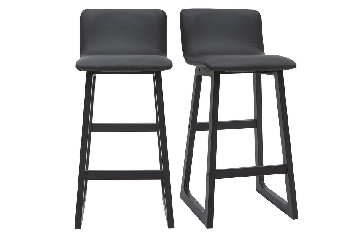 Sgabelli da bar PU nero 65cm set di 2 OSAKA