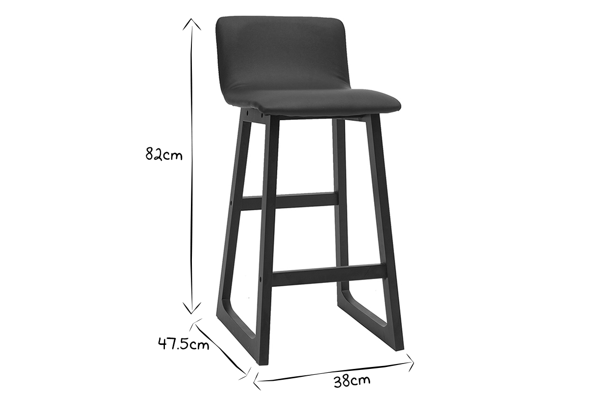 Sgabelli da bar PU nero 65cm set di 2 OSAKA