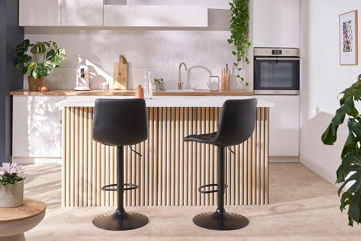 Sgabelli da bar regolabili design bianco (set di 2) MAXWELL