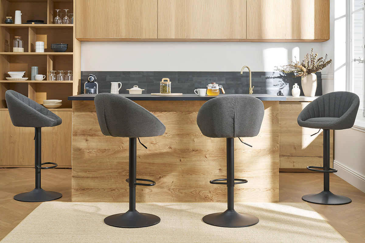 Sgabelli da bar regolabili design grigio antracite (set di 2) SHERU
