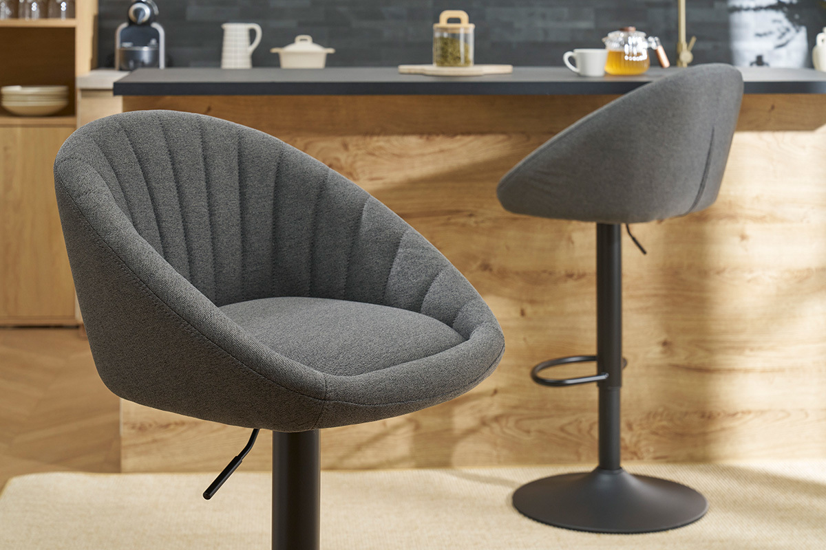 Sgabelli da bar regolabili design grigio antracite (set di 2) SHERU