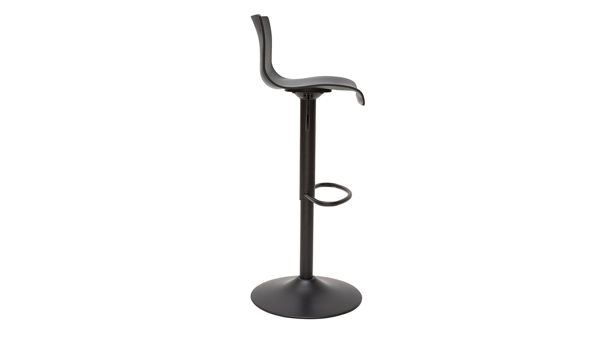 Sgabelli da bar regolabili design in metallo nero (set di 2) ONA