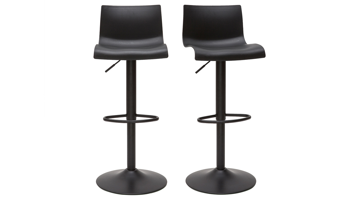 Sgabelli da bar regolabili design in metallo nero (set di 2) ONA