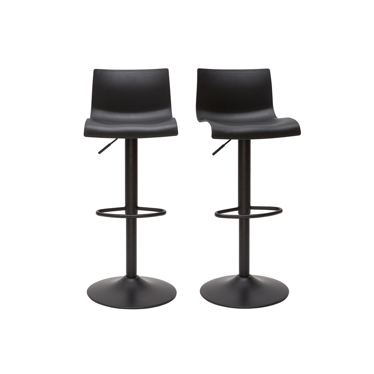 Sgabelli da bar regolabili design in metallo nero (set di 2) ONA