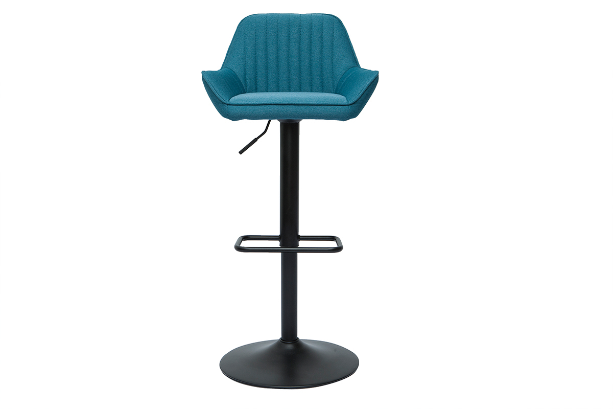 Sgabelli da bar regolabili design in tessuto blu anatra (set di 2) RONNIE