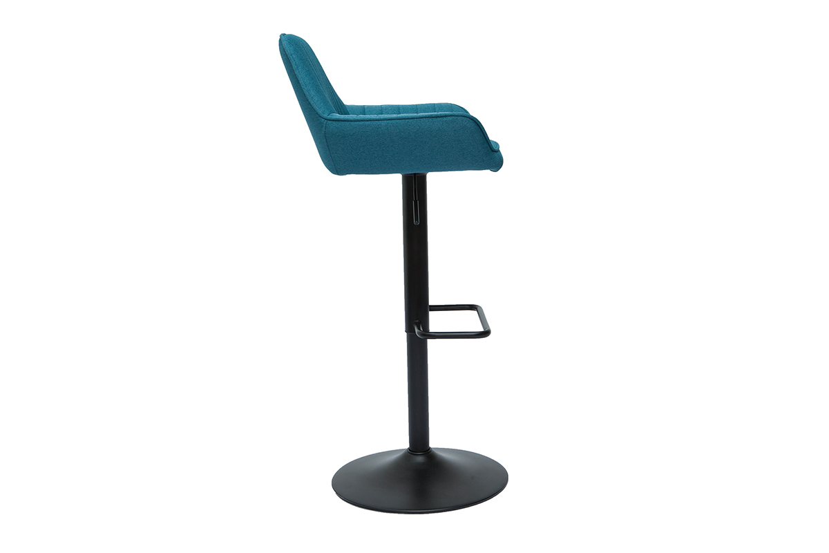 Sgabelli da bar regolabili design in tessuto blu anatra (set di 2) RONNIE
