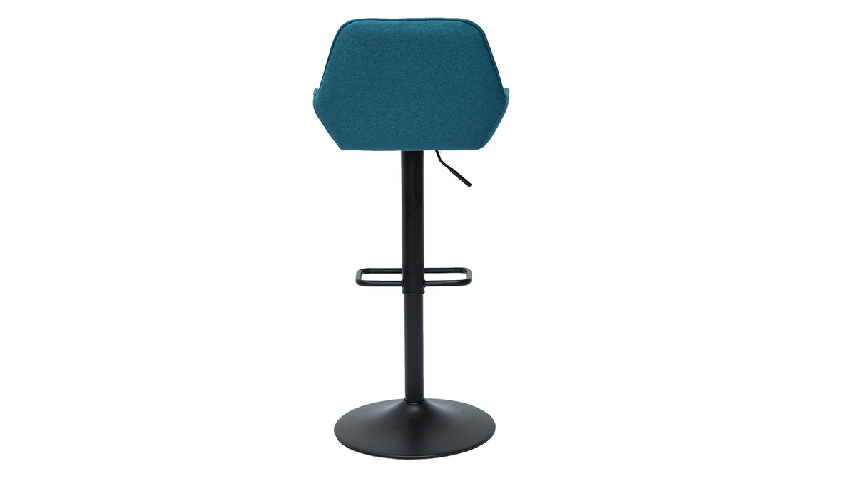 Sgabelli da bar regolabili design in tessuto blu anatra (set di 2) RONNIE