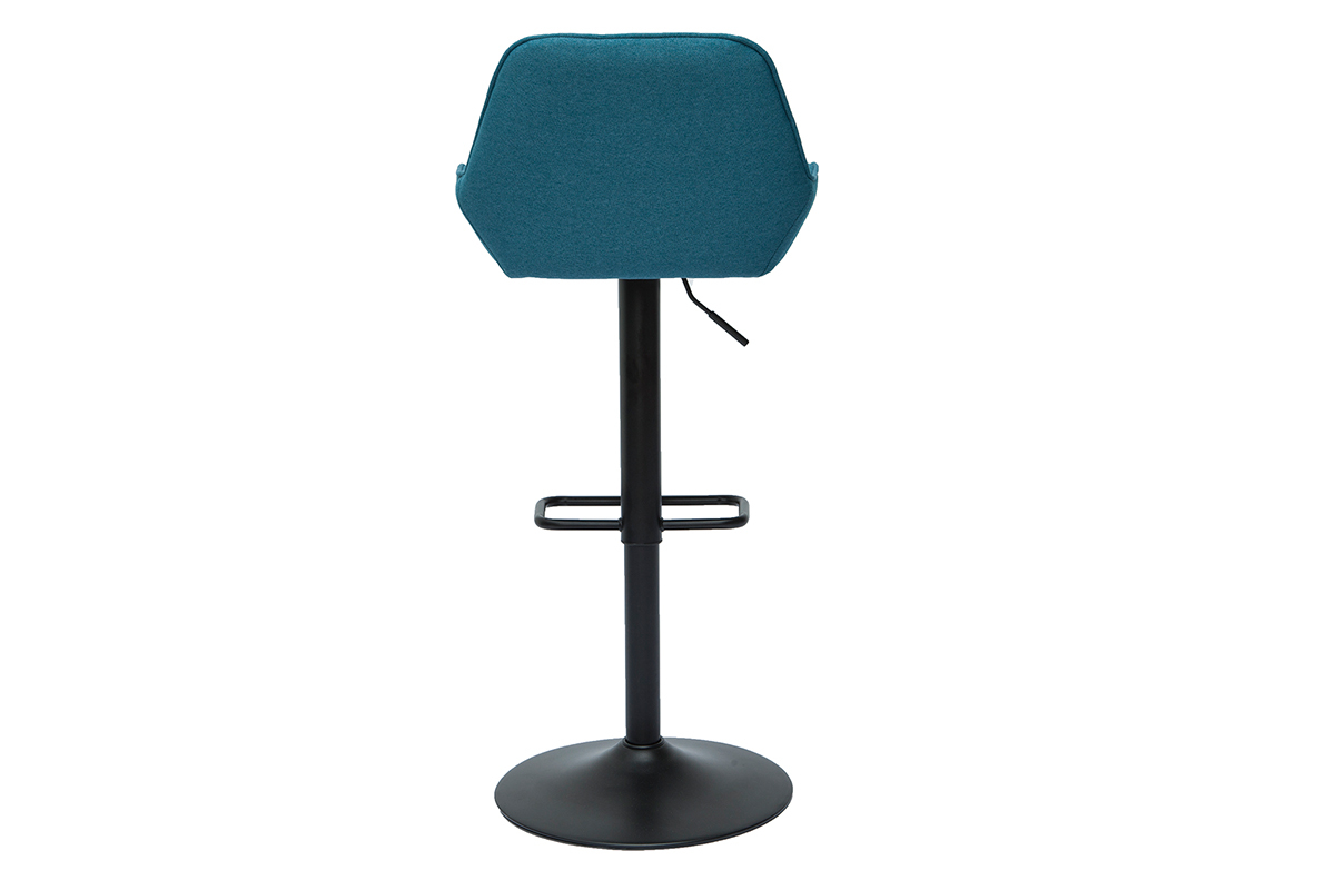 Sgabelli da bar regolabili design in tessuto blu anatra (set di 2) RONNIE