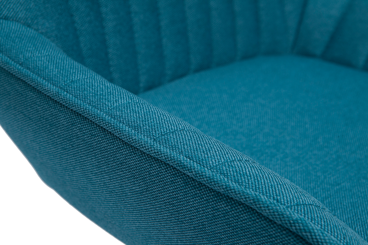Sgabelli da bar regolabili design in tessuto blu anatra (set di 2) RONNIE