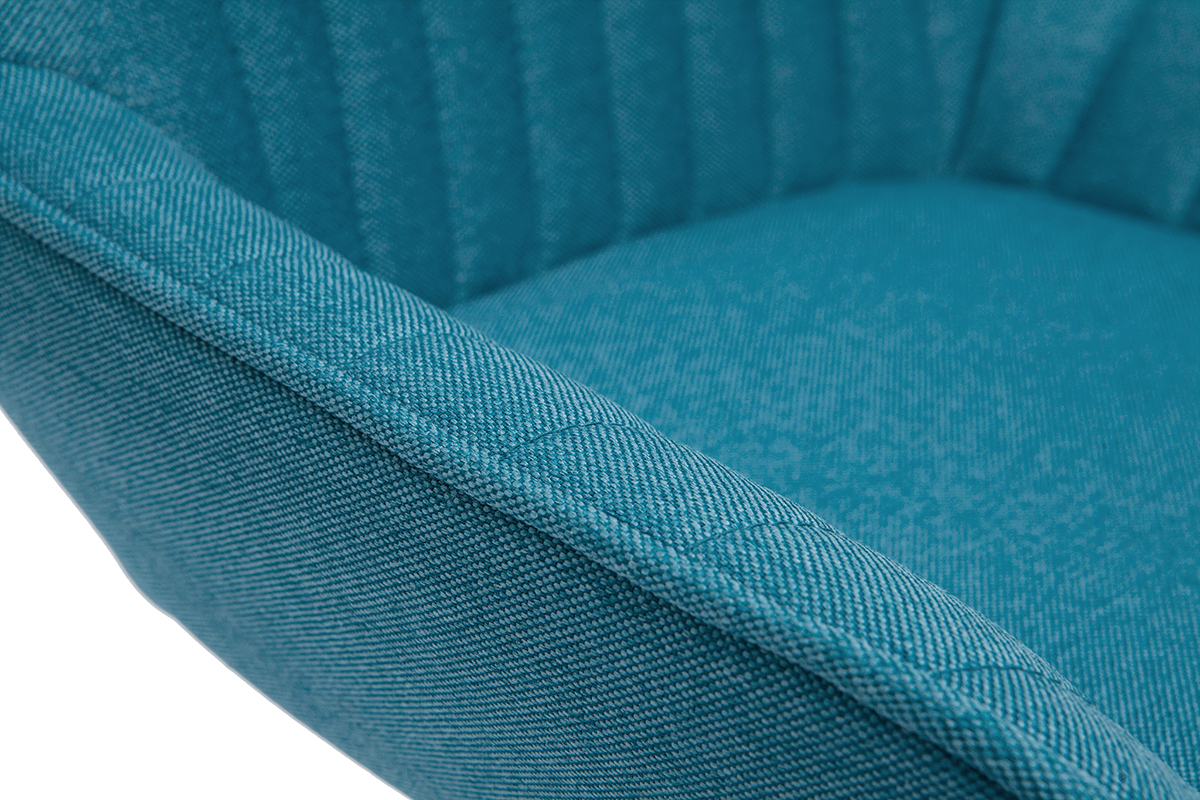 Sgabelli da bar regolabili design in tessuto blu anatra (set di 2) RONNIE