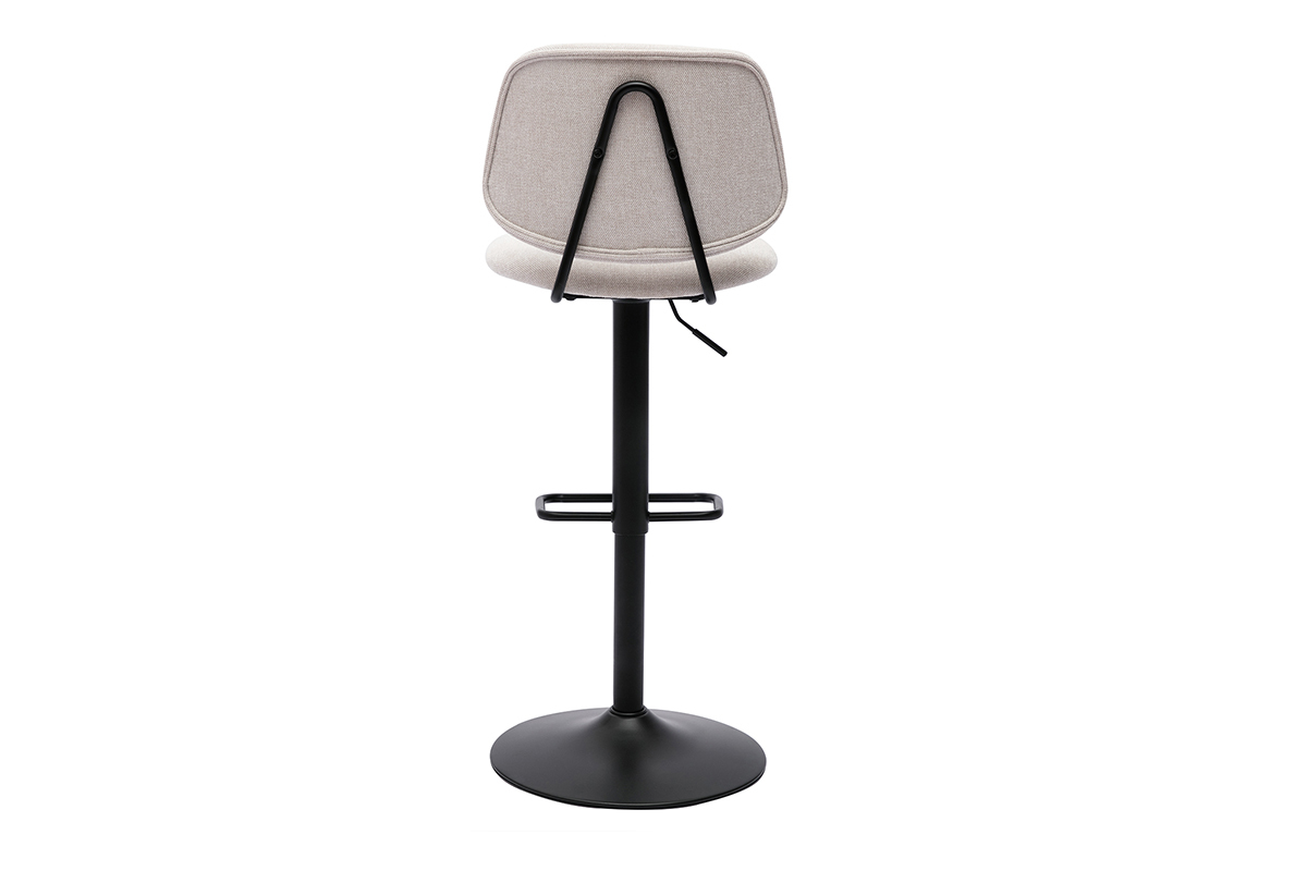 Sgabelli da bar regolabili design in tessuto effetto velluto beige e metallo nero BARNET (set di 2)
