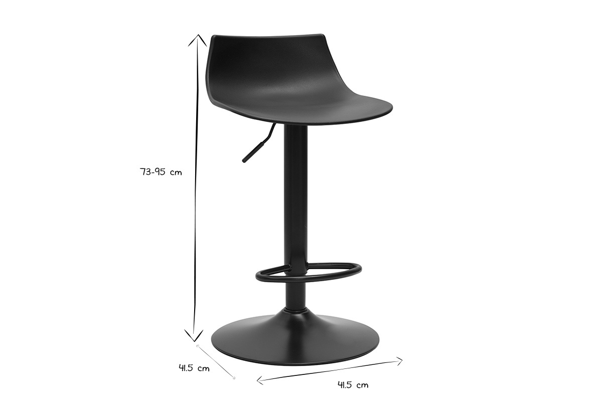 Sgabelli da bar regolabili design neri (set di 2) KELLY