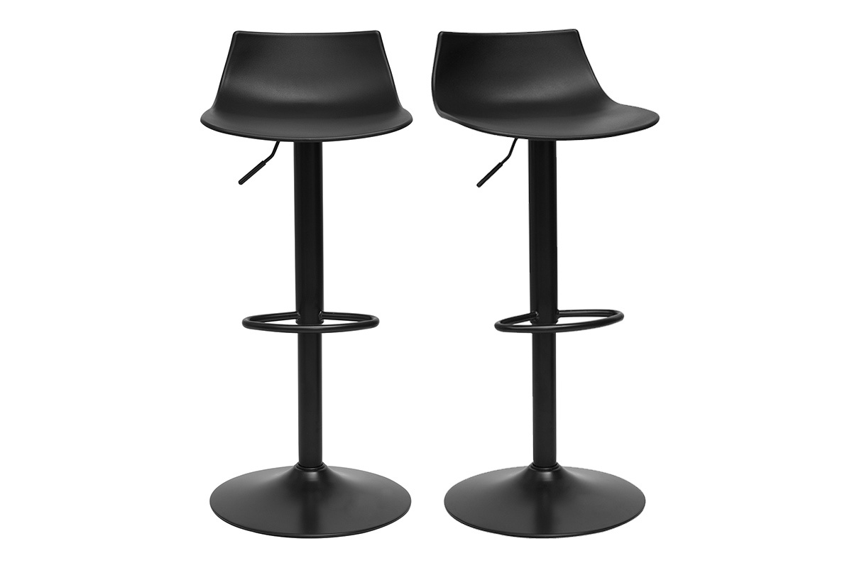 Sgabelli da bar regolabili design neri (set di 2) KELLY