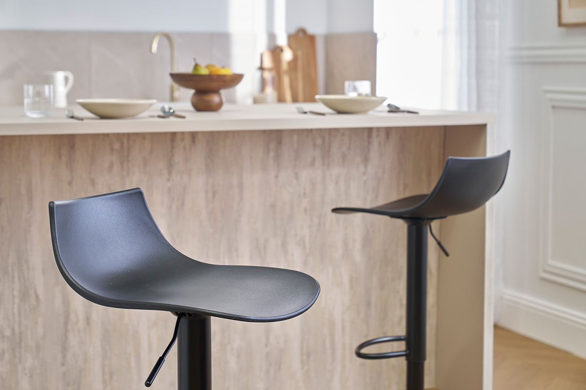 Sgabelli da bar regolabili design neri (set di 2) KELLY