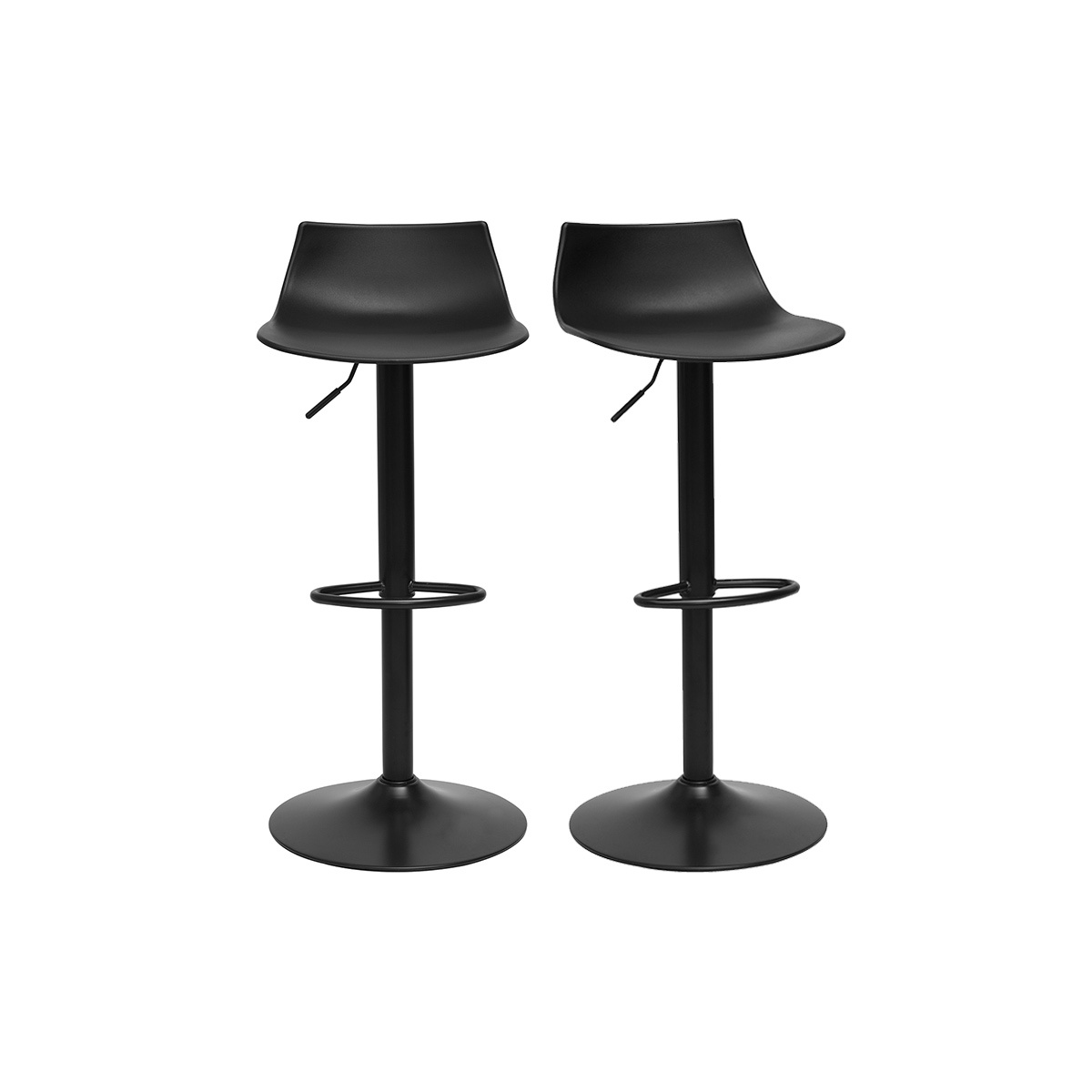 Sgabelli da bar regolabili design neri (set di 2) KELLY