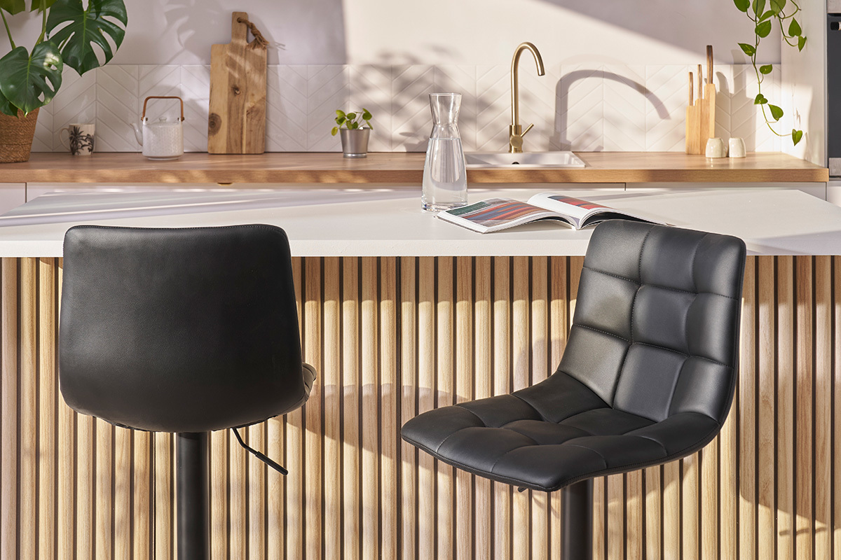 Sgabelli da bar regolabili design nero (set di 2) MAXWELL