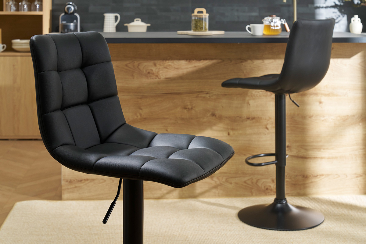 Sgabelli da bar regolabili design nero (set di 2) MAXWELL
