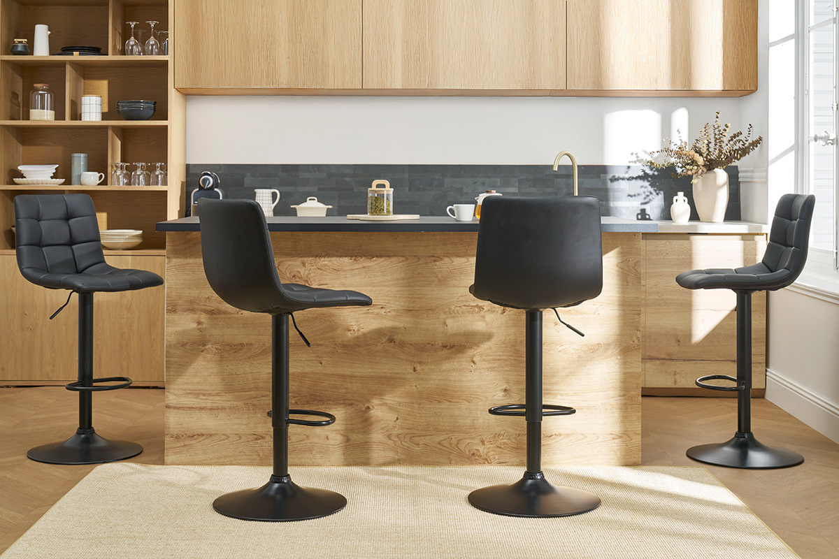 Sgabelli da bar regolabili design nero (set di 2) MAXWELL