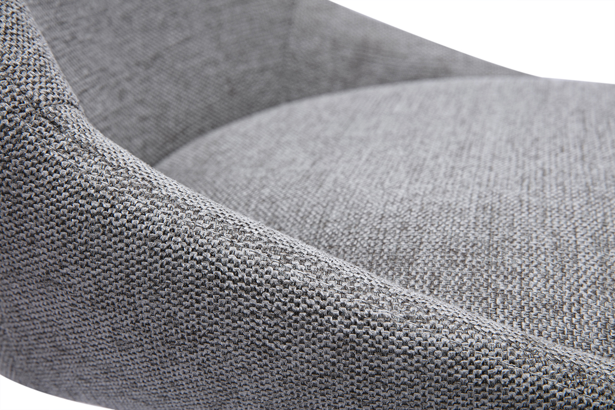 Sgabelli da bar regolabili e orientabili a 360 in tessuto effetto velluto grigio testurato e metallo (set di 2) ALESS