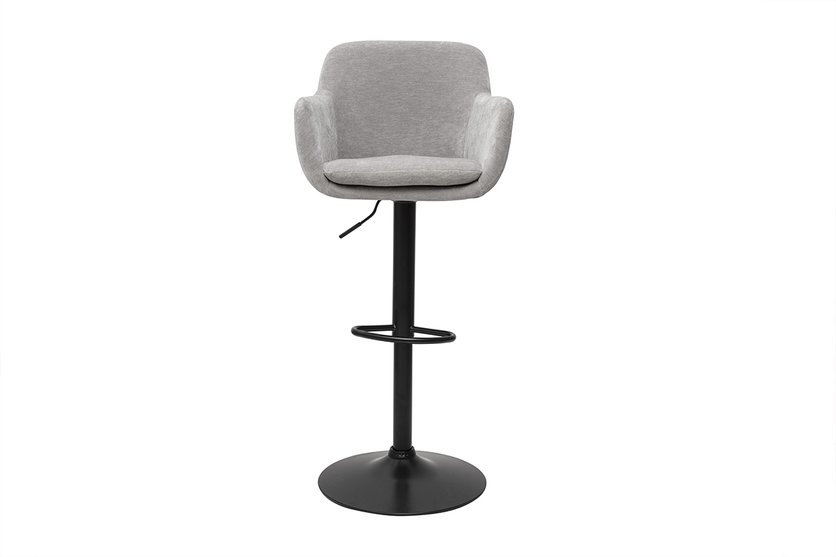 Sgabelli da bar regolabili effetto velluto grigio chiaro (set di 2) AMIKA