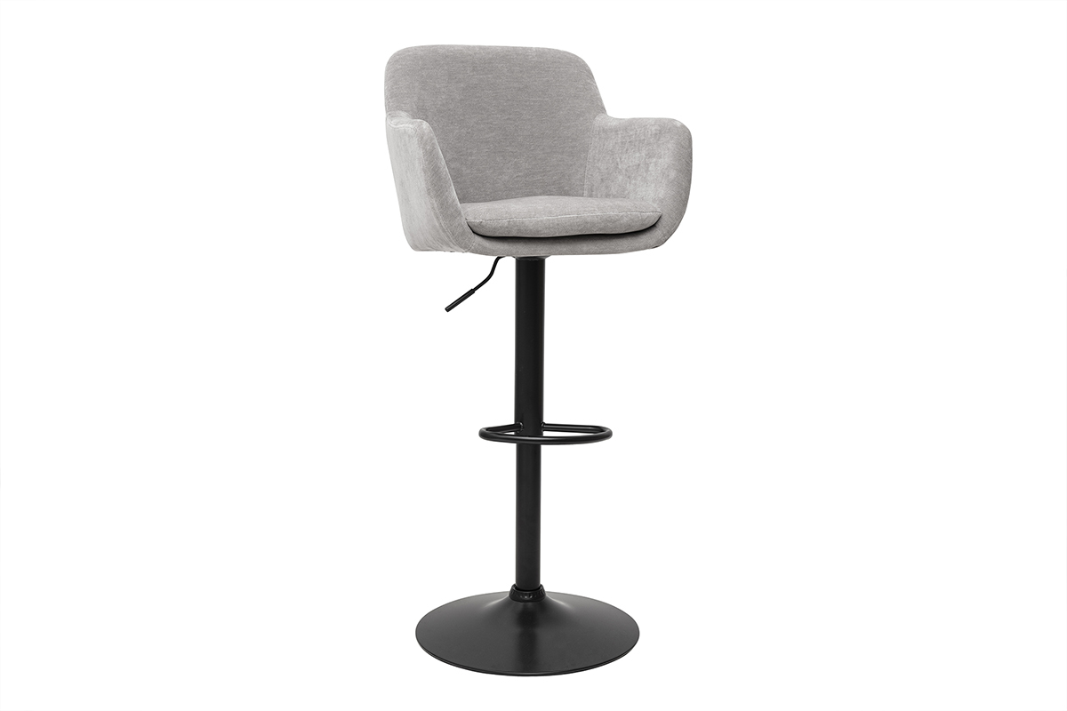Sgabelli da bar regolabili effetto velluto grigio chiaro (set di 2) AMIKA