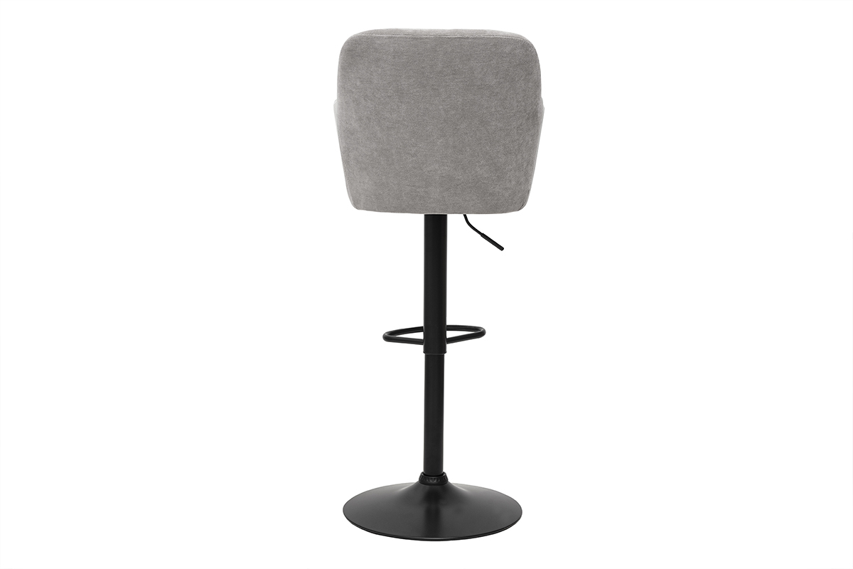 Sgabelli da bar regolabili effetto velluto grigio chiaro (set di 2) AMIKA