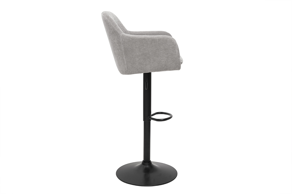Sgabelli da bar regolabili effetto velluto grigio chiaro (set di 2) AMIKA
