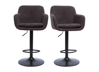 Sgabelli da bar regolabili effetto velluto grigio scuro (set di 2) AMIKA