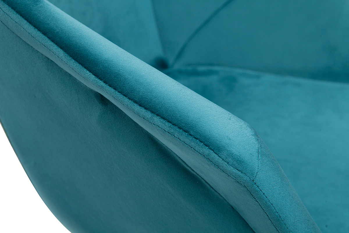 Sgabelli da bar regolabili girevoli 360� in velluto blu petrolio e metallo (set di 2) TAYA