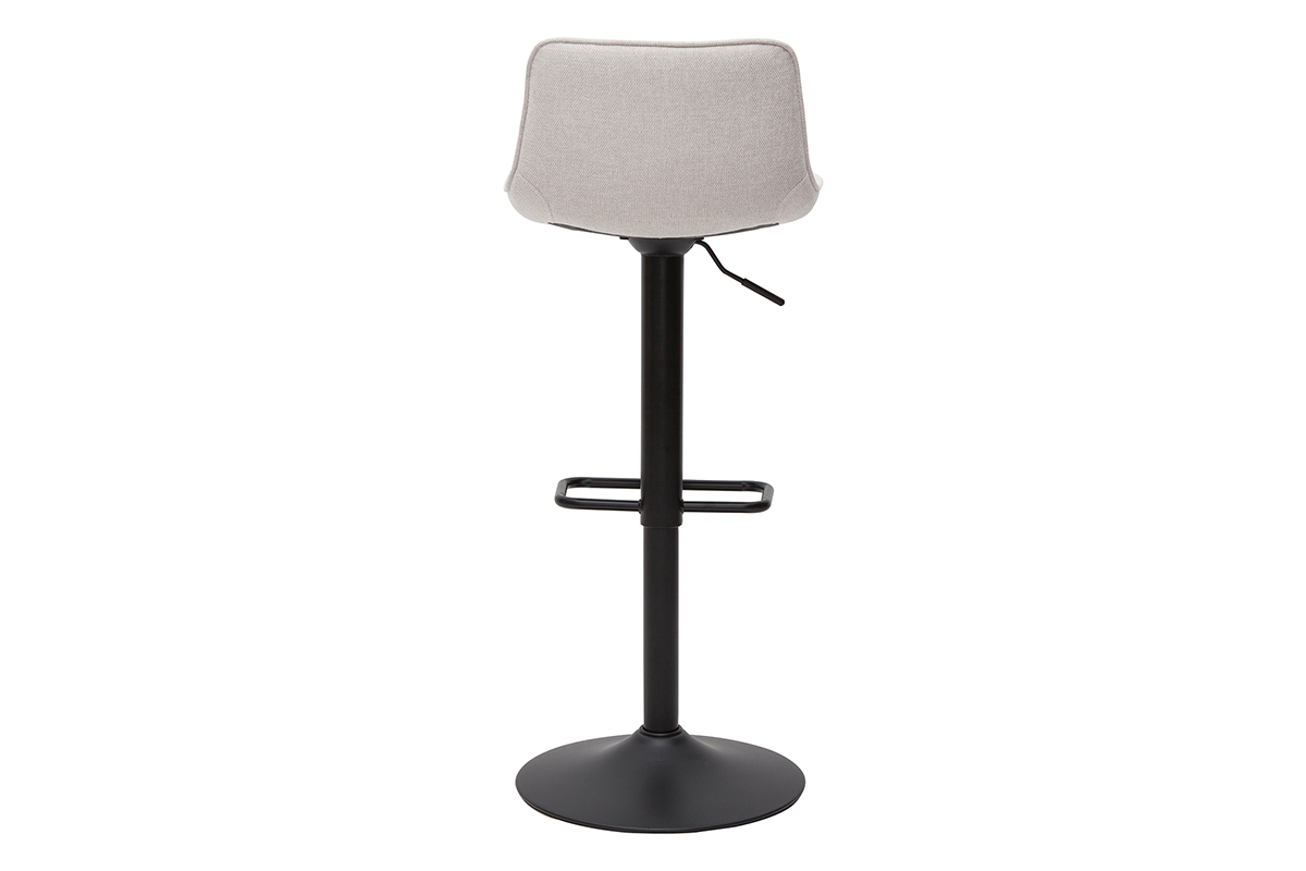 Sgabelli da bar regolabili girevoli a 360� in tessuto effetto velluto testurizzato beige e metallo (set di 2) BOOST