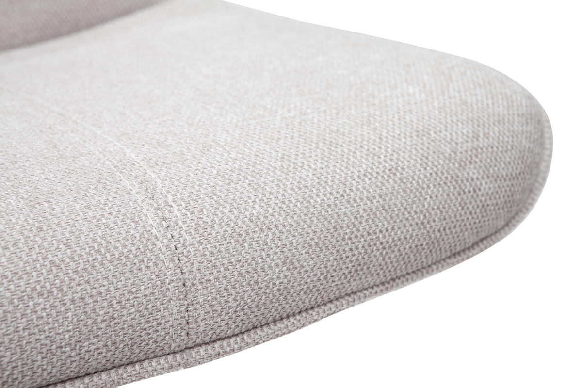 Sgabelli da bar regolabili girevoli a 360� in tessuto effetto velluto testurizzato beige e metallo (set di 2) BOOST