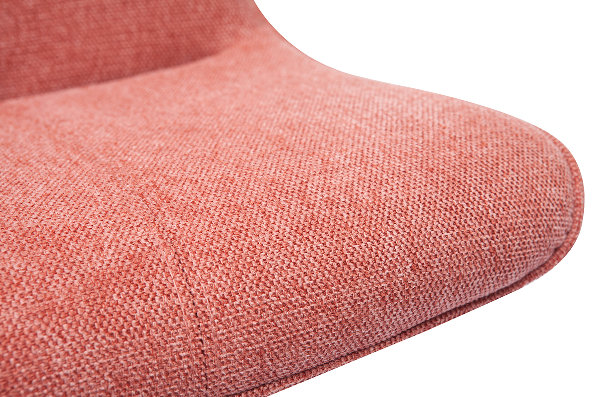 Sgabelli da bar regolabili girevoli a 360� in tessuto effetto velluto testurizzato color terracotta e metallo nero (set di 2) BOOST