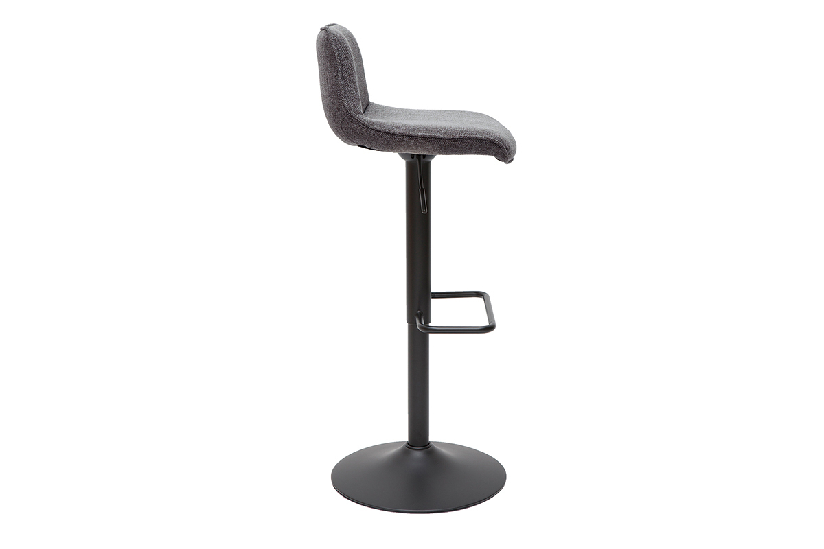 Sgabelli da bar regolabili girevoli a 360� in tessuto effetto velluto testurizzato grigio e metallo (set di 2) BOOST
