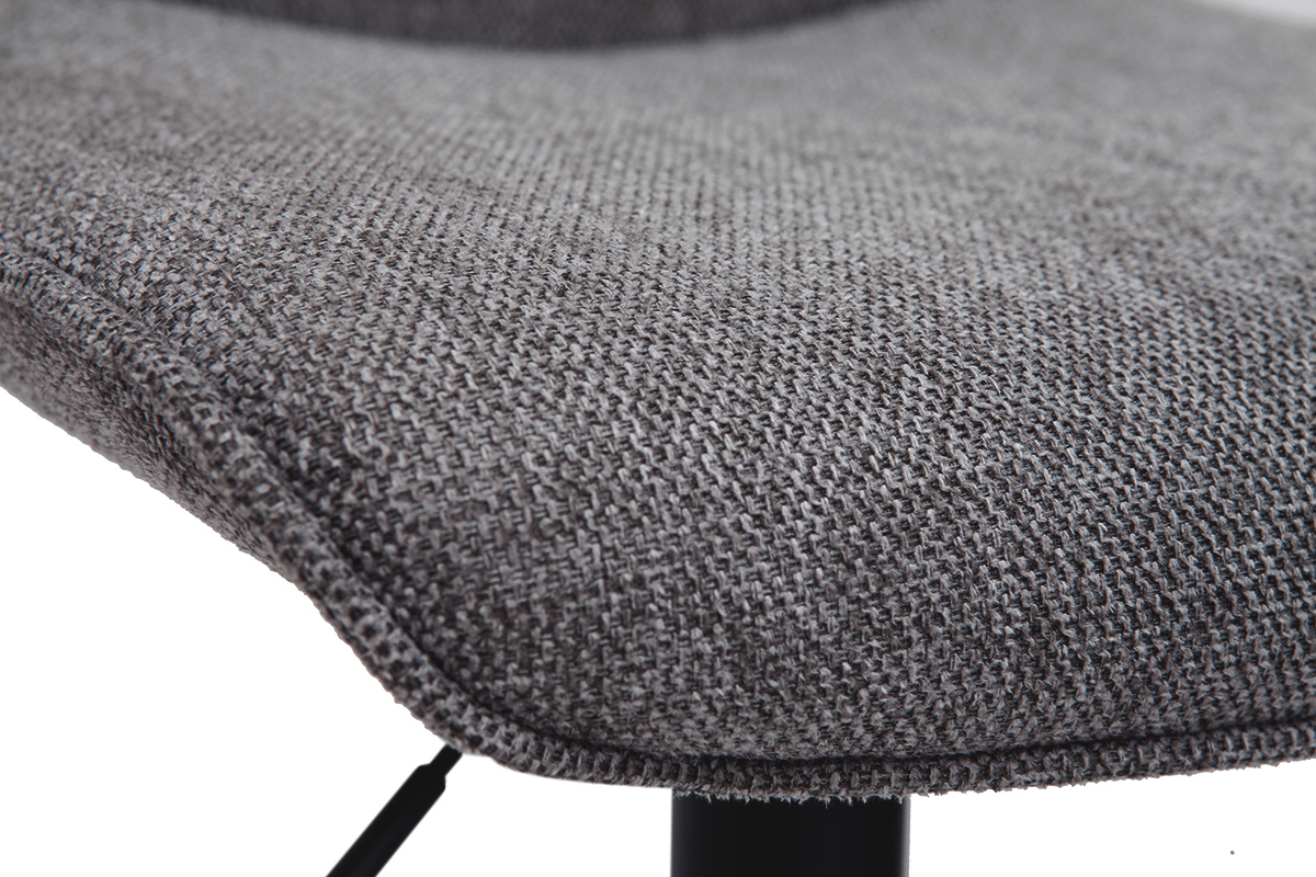 Sgabelli da bar regolabili girevoli a 360� in tessuto effetto velluto testurizzato grigio e metallo (set di 2) BOOST