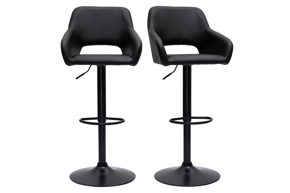 Sgabelli da bar regolabili neri (set di 2) LAURETTE