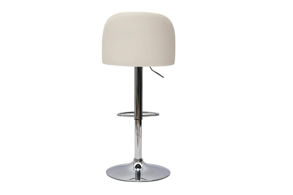 Sgabelli da bar regolabili poliuretano bianco e metallo cromato (set di 2) CELESTE