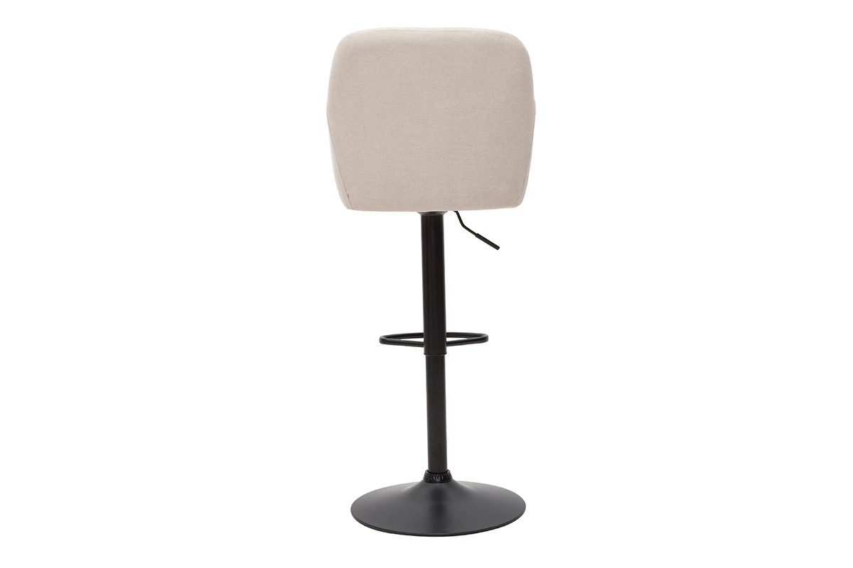 Sgabelli da bar regolabili tessuto effetto velluto beige e metallo (set di 2) AMIKA