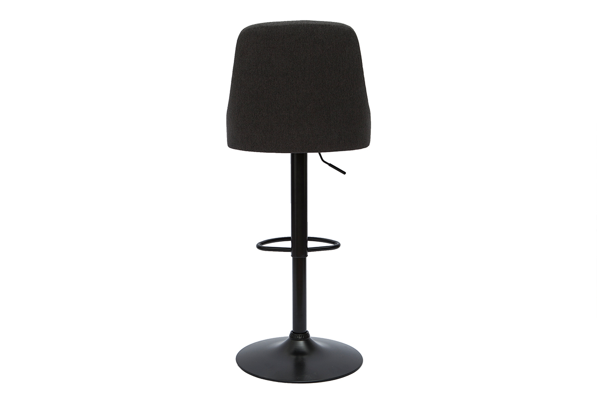 Sgabelli da bar regolabili tessuto grigio scuro e metallo nero (set di 2) HASTA