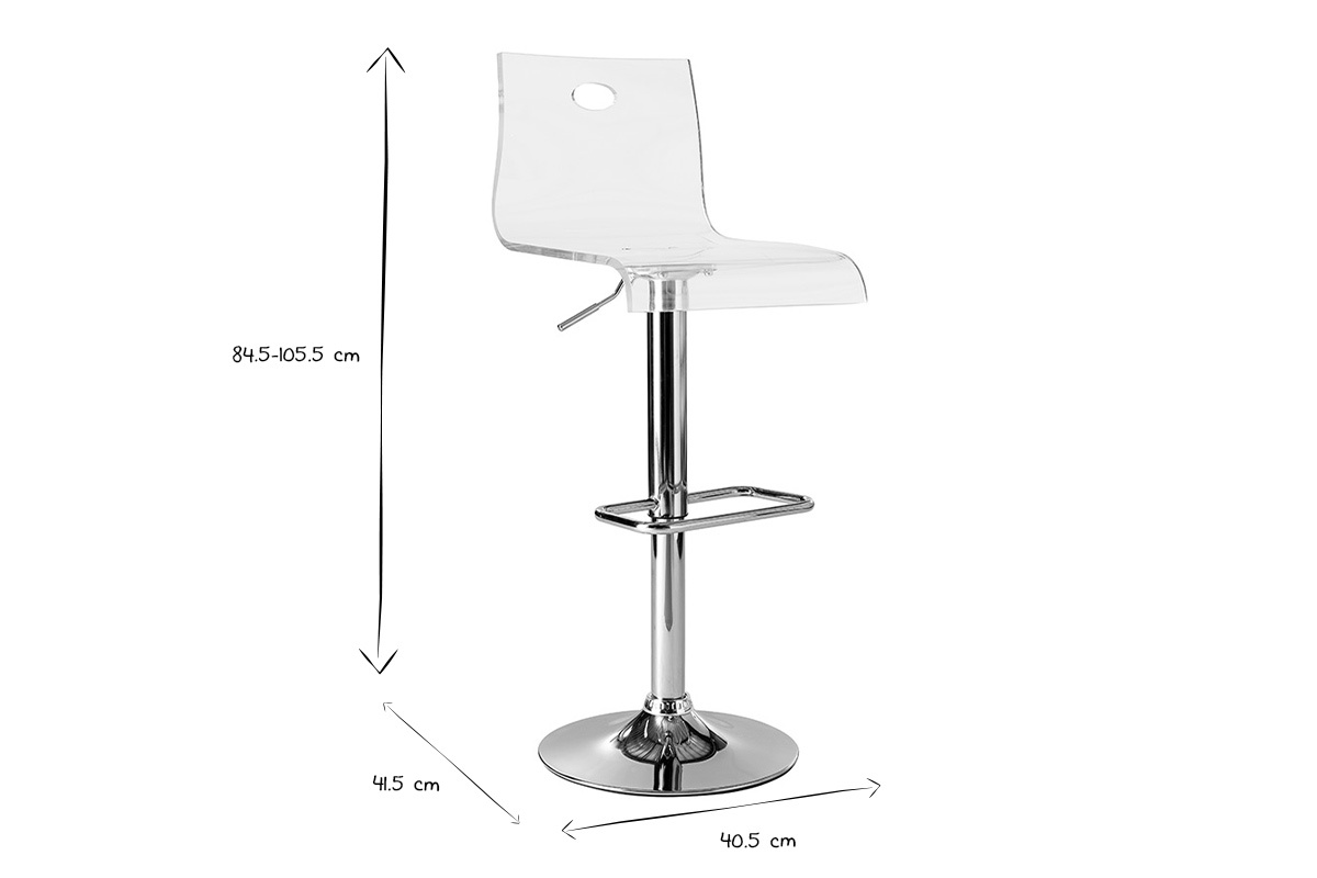 Sgabelli da bar SATURNO plexiglas trasparente (set di 2)