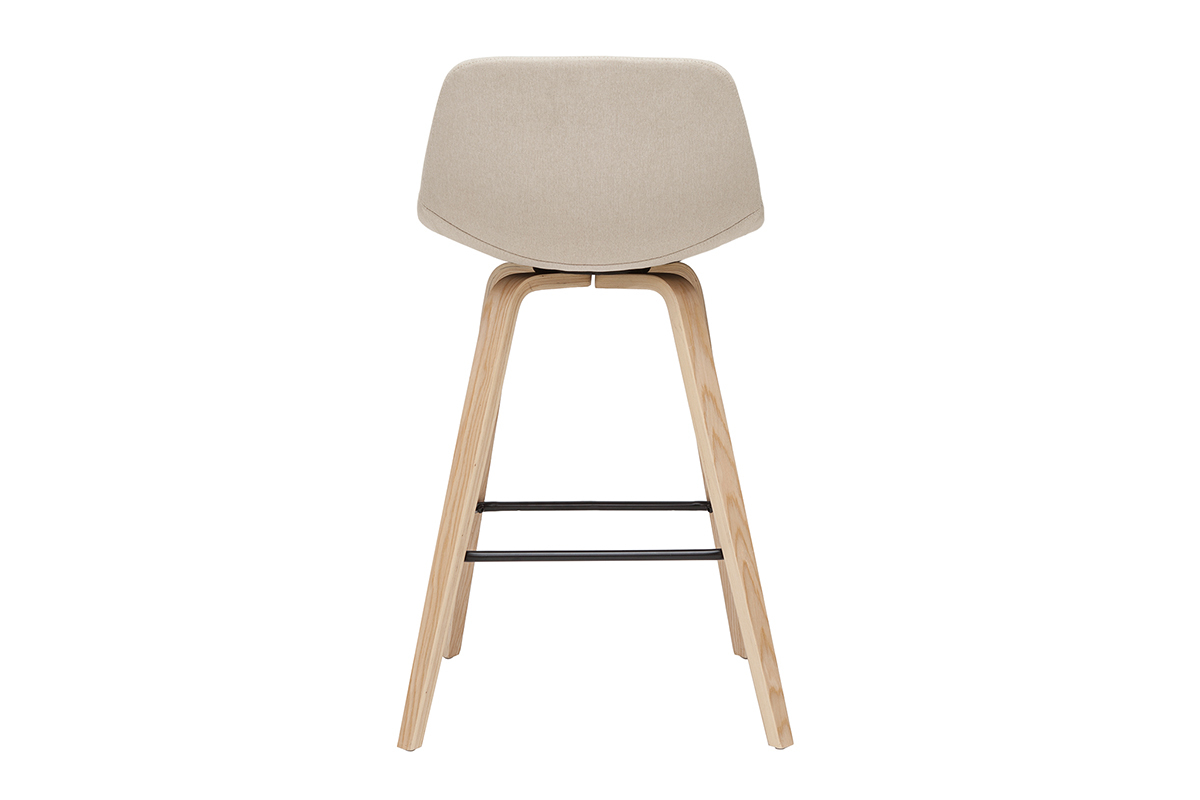 Sgabelli da bar scandinavi beige e legno chiaro H 65 cm (set di 2) NONIE