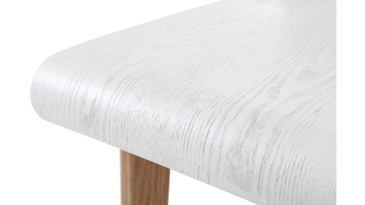 Sgabelli da bar scandinavi bianco e legno chiaro H75 cm (set di 2) BALTIK