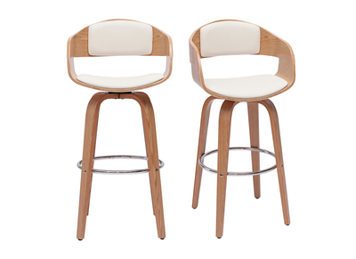 Sgabelli da bar scandinavi girevoli 360° in legno chiaro H67 cm GAO