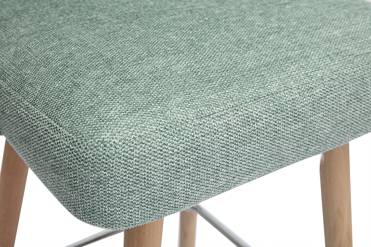 Sgabelli da bar scandinavi girevoli a 360 in tessuto effetto velluto cedro e legno massello di faggio H65 cm (set di 2) HASTA