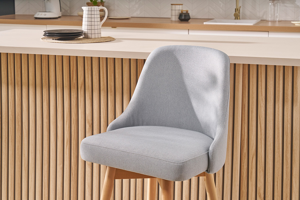 Sgabelli da bar scandinavi girevoli grigio chiaro H 65 cm (set di 2) HASTA