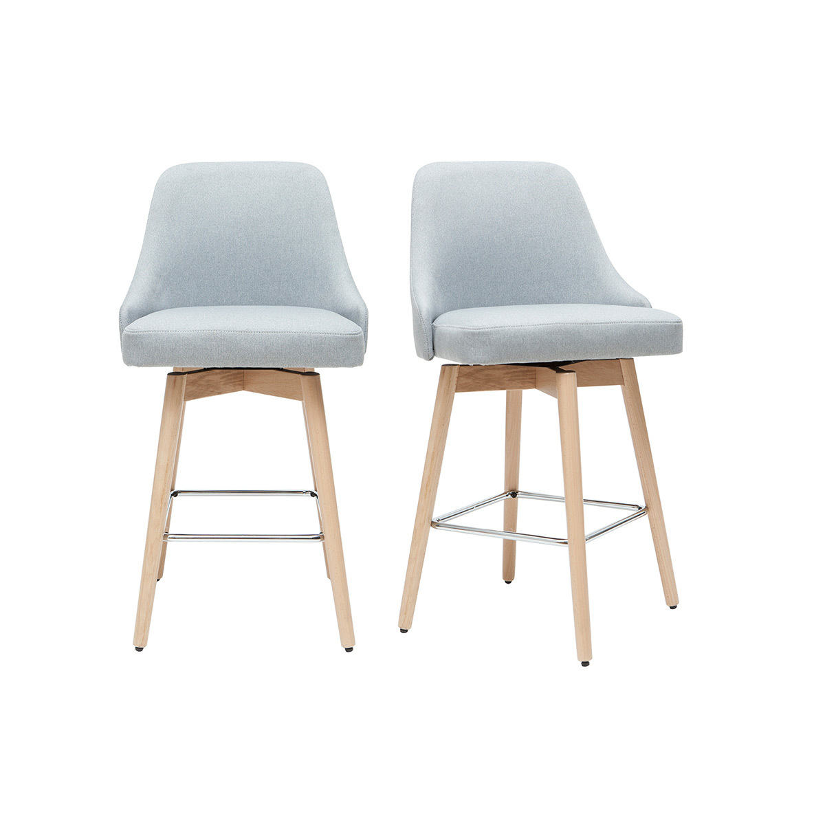 Sgabelli da bar scandinavi girevoli grigio chiaro H 65 cm (set di 2) HASTA