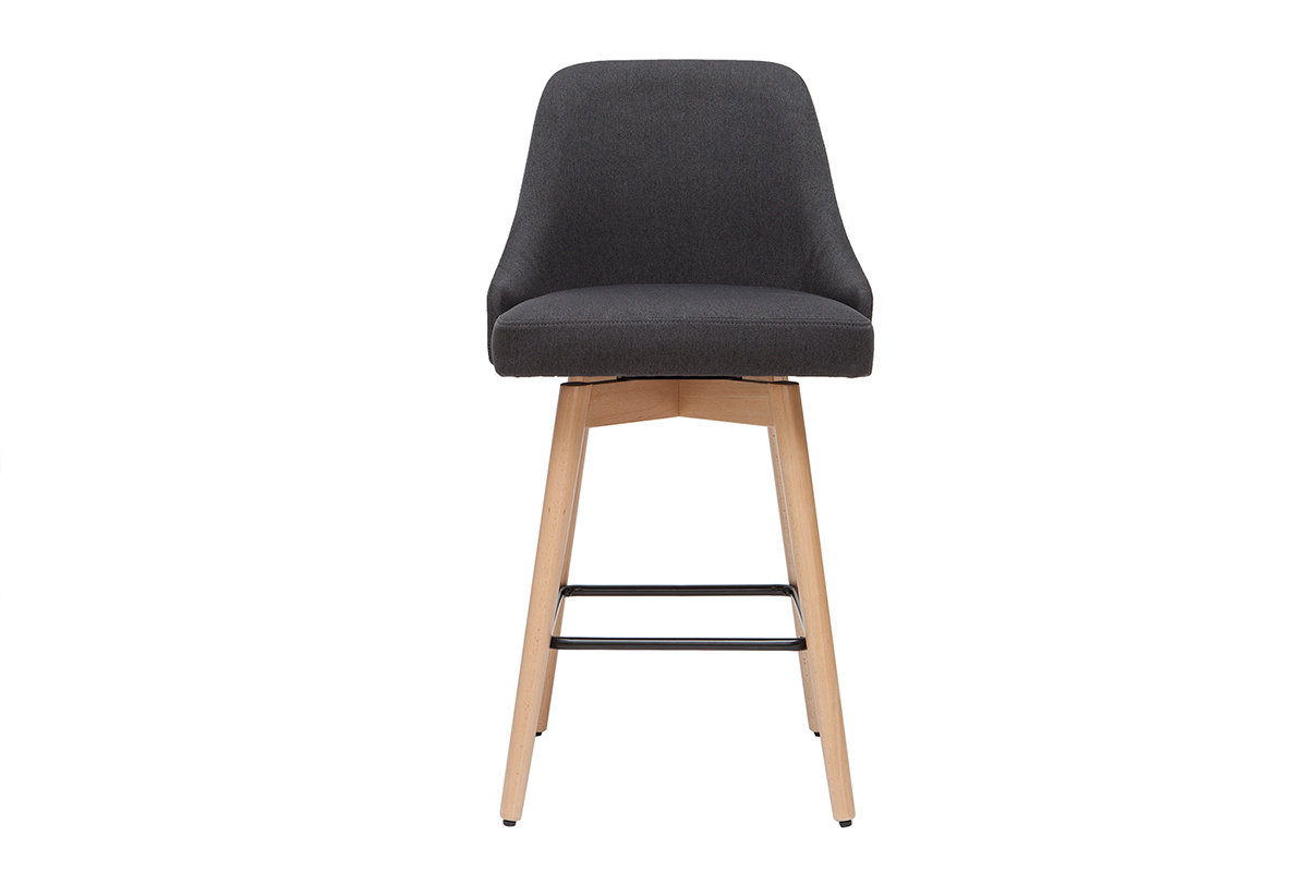 Sgabelli da bar scandinavi girevoli grigio scuro H 65 cm (set di 2) HASTA